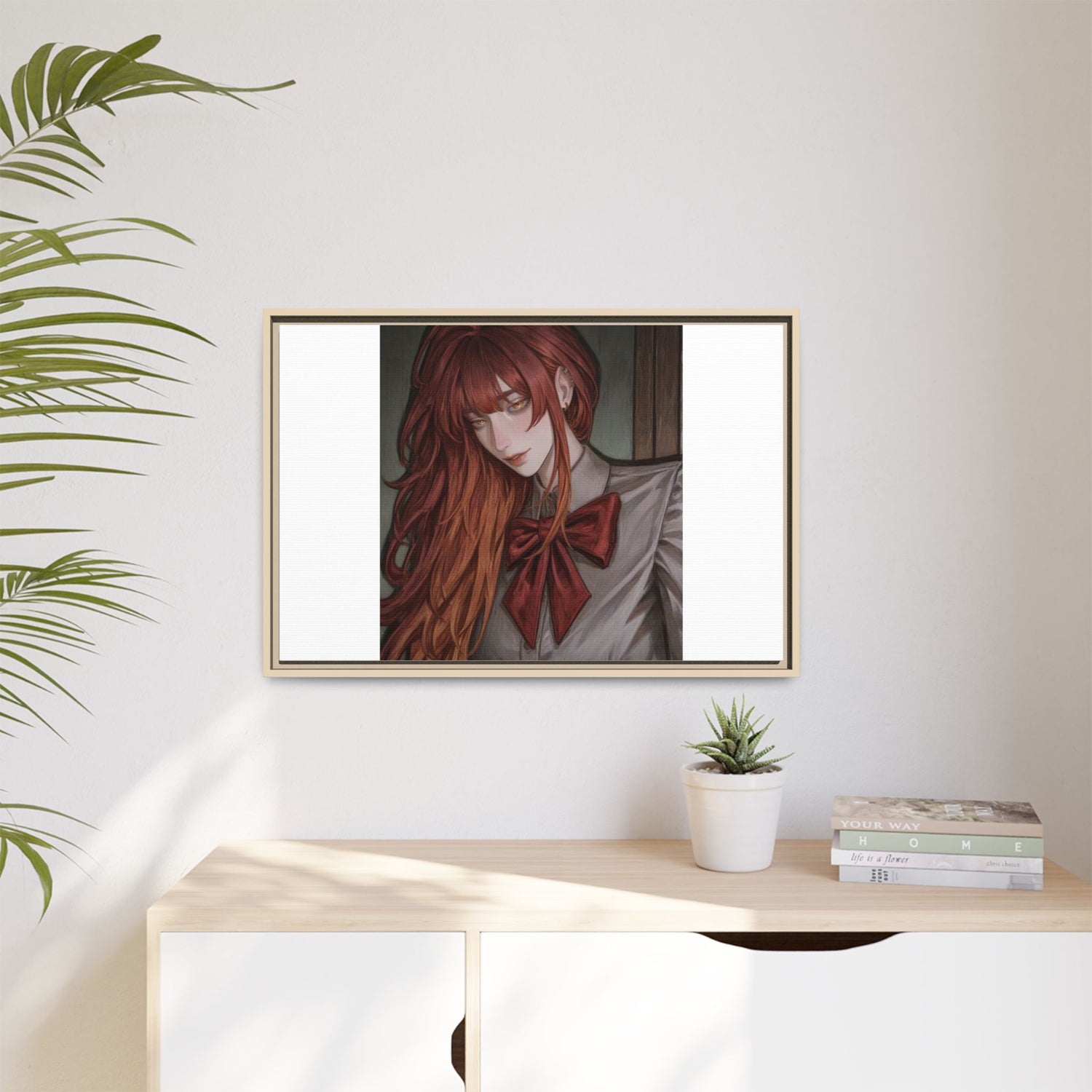 Framed Matte Canvas Print — Gothic Redhead Portrait