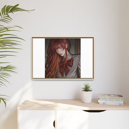 Framed Matte Canvas Print — Gothic Redhead Portrait