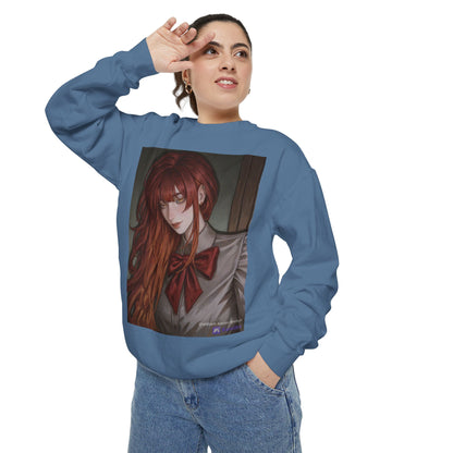 Anime Red-Headed Girl Sweatshirt — Gothic Schoolgirl Art Pullover