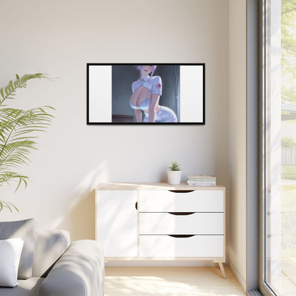 Sexy Anime Nurse Matte Canvas Print (Framed)