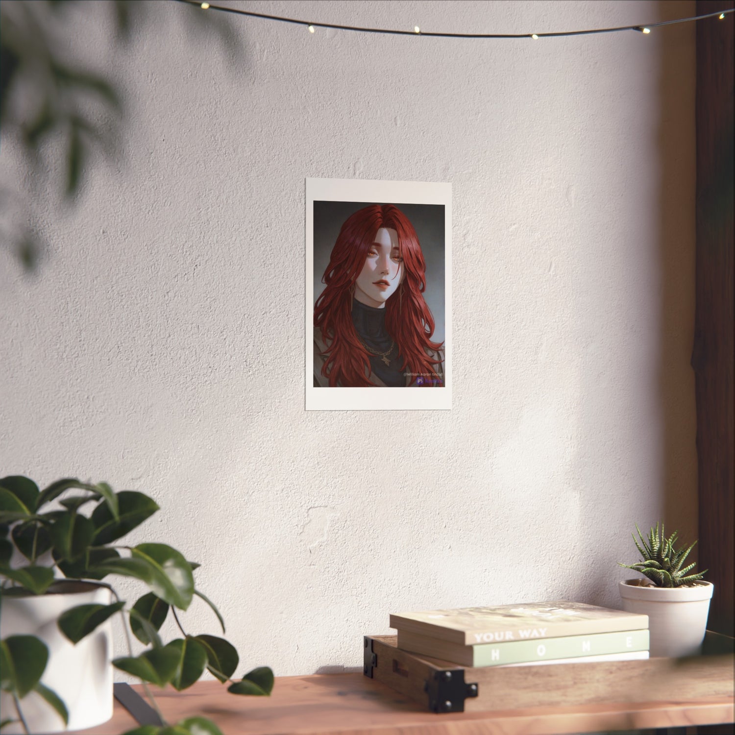 Fine Art Poster — Red-Haired Gothic Portrait, Moody Decorative Wall Art