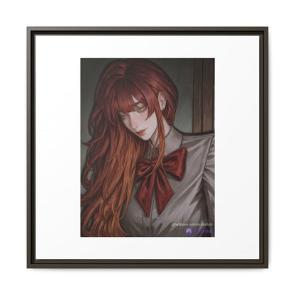 Framed Matte Canvas Print — Gothic Redhead Portrait