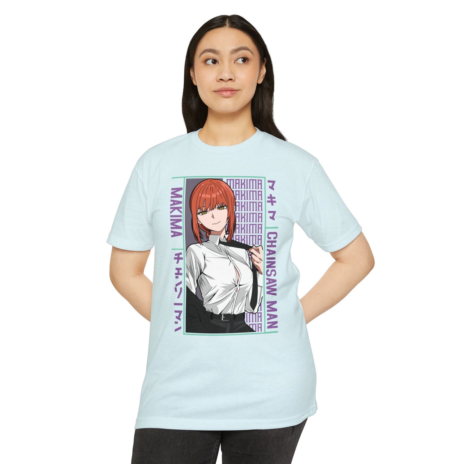 Makima Chainsaw Man Anime Graphic T-Shirt — Japanese Text Design