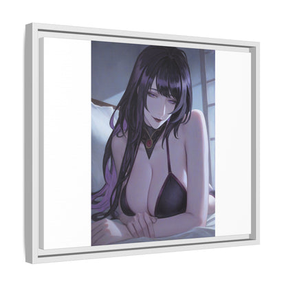 Framed Matte Canvas Print — Moody Anime Woman Portrait