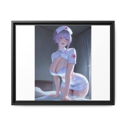 Sexy Anime Nurse Matte Canvas Print (Framed)