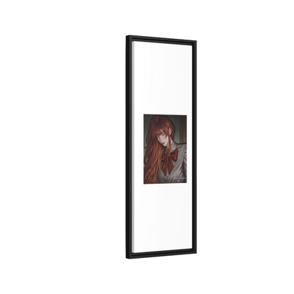 Framed Matte Canvas Print — Moody Red-Headed Anime Girl Art
