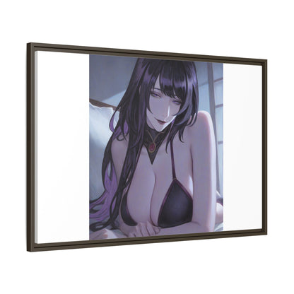 Framed Matte Canvas Print — Moody Anime Woman Portrait