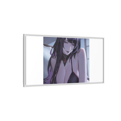 Framed Matte Canvas Print — Moody Anime Woman Portrait