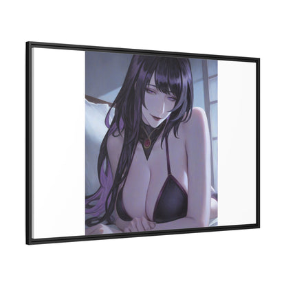 Framed Matte Canvas Print — Moody Anime Woman Portrait