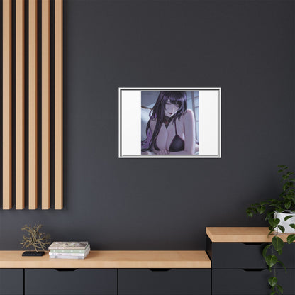 Framed Matte Canvas Print — Moody Anime Woman Portrait