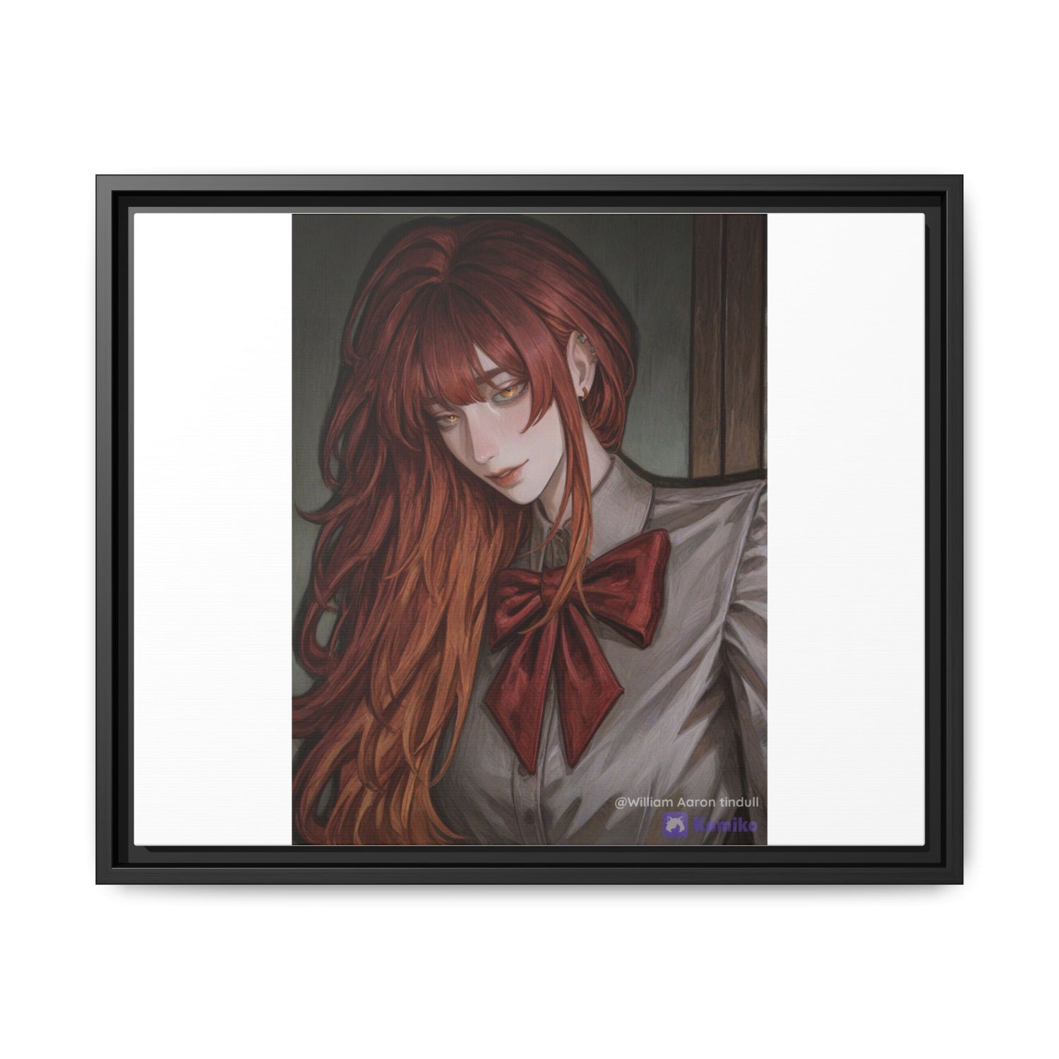 Framed Matte Canvas Print — Gothic Redhead Portrait