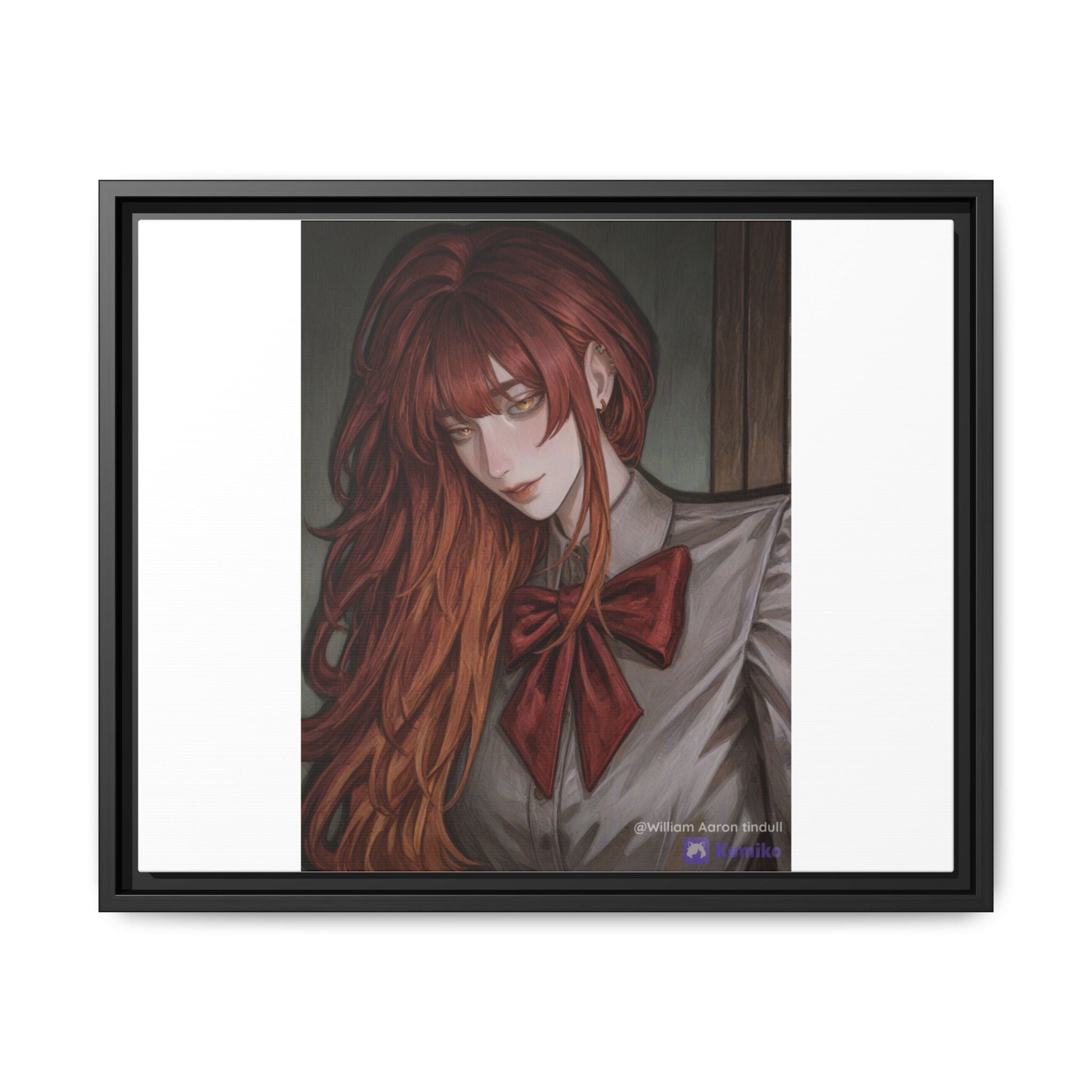 Framed Matte Canvas Print — Gothic Redhead Portrait