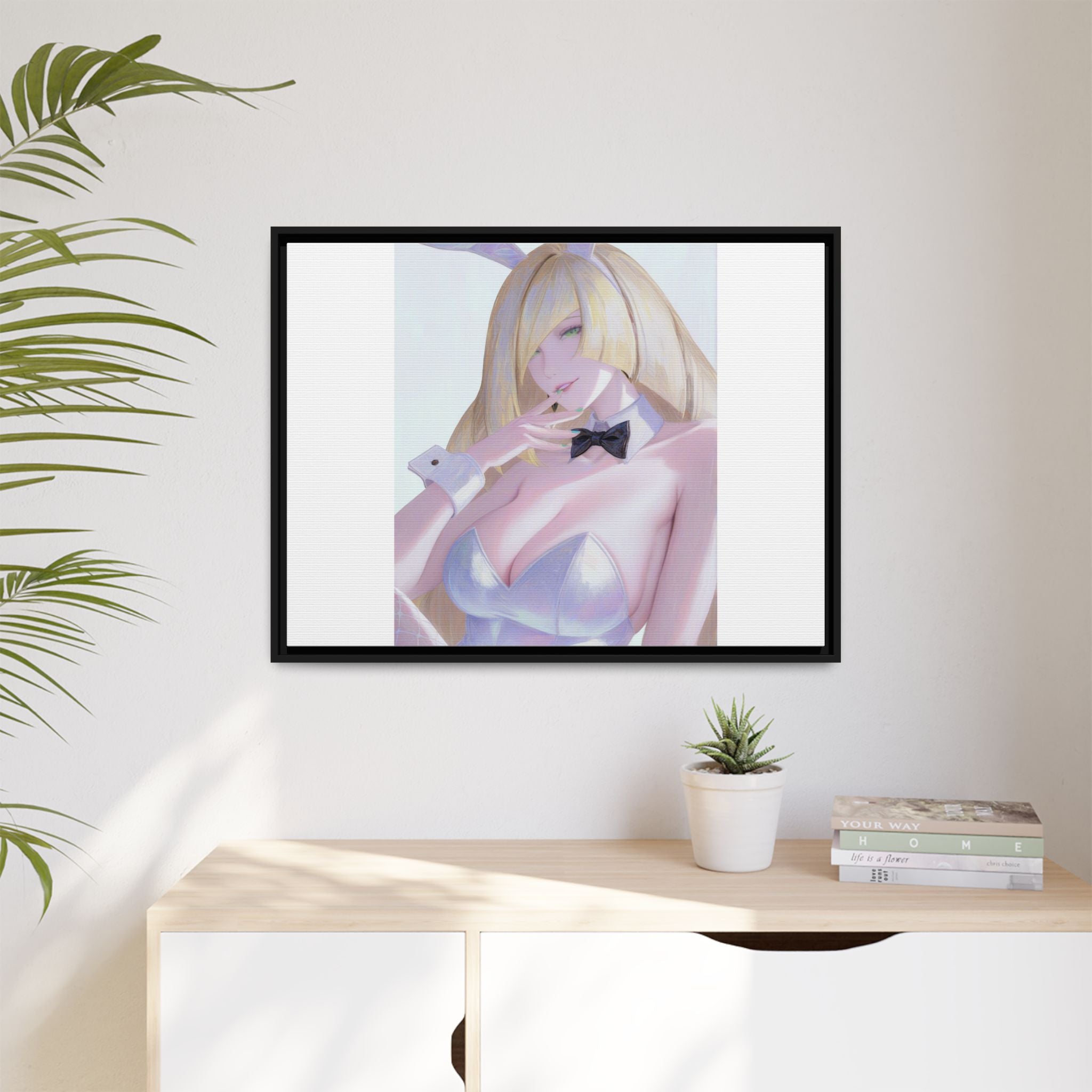 Bunny Girl Matte Canvas Print Framed — Sexy Anime Art Wall Decor