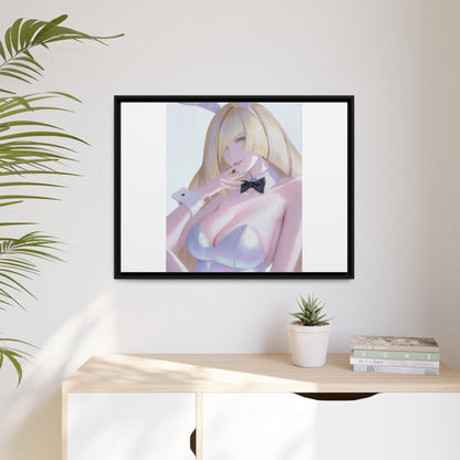 Bunny Girl Matte Canvas Print Framed — Sexy Anime Art Wall Decor