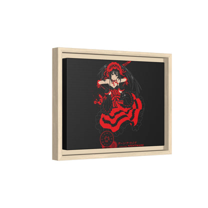 Anime Warrior Red Black Matte Canvas Print — Framed Wall Art