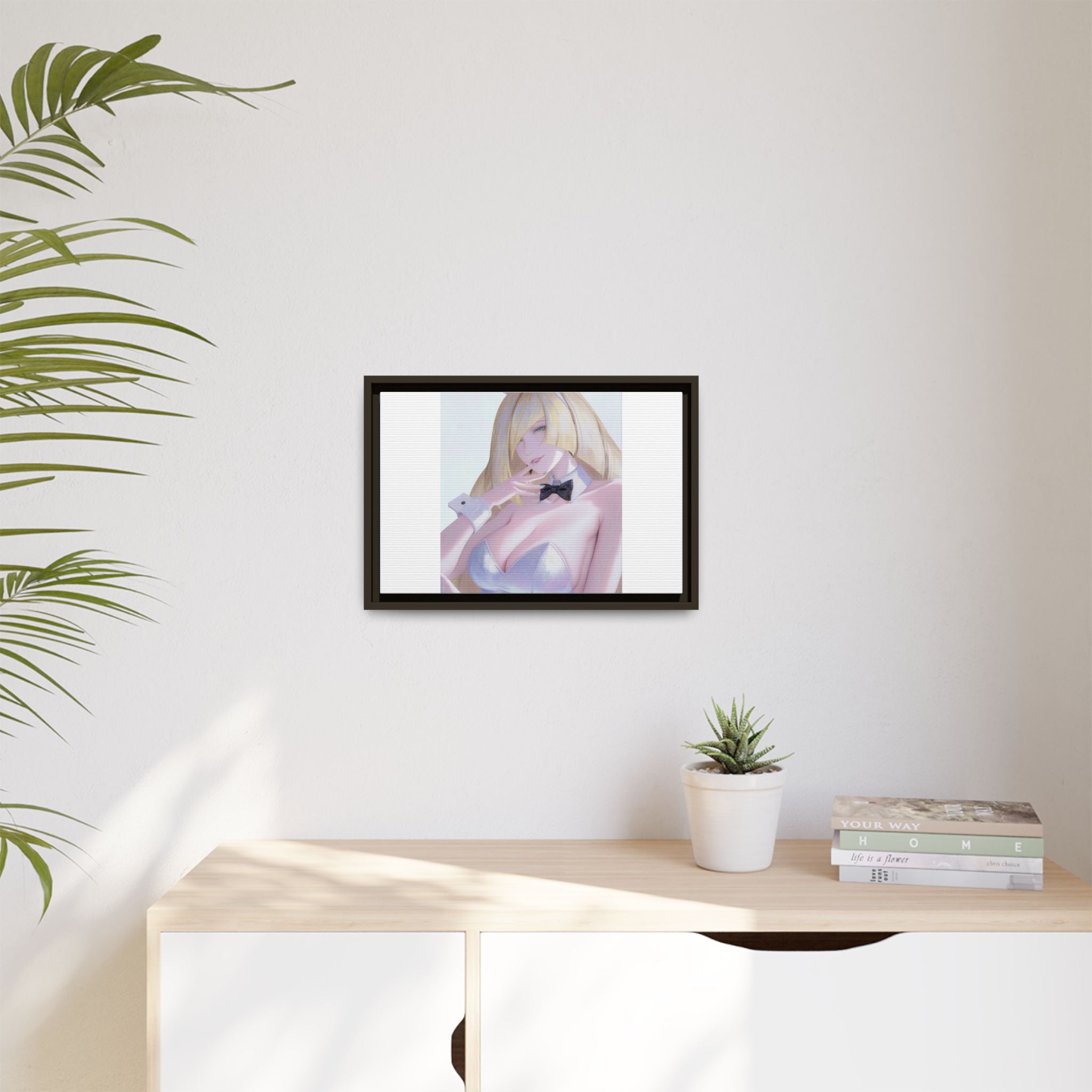 Bunny Girl Matte Canvas Print Framed — Sexy Anime Art Wall Decor