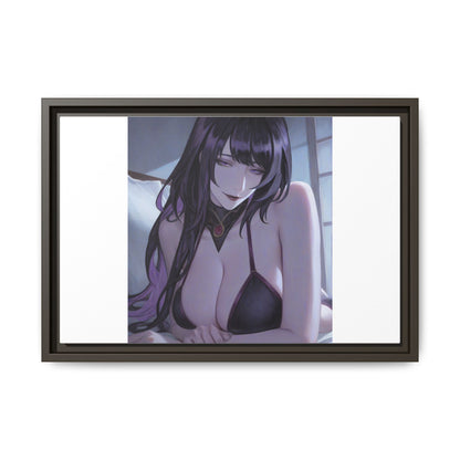 Framed Matte Canvas Print — Moody Anime Woman Portrait