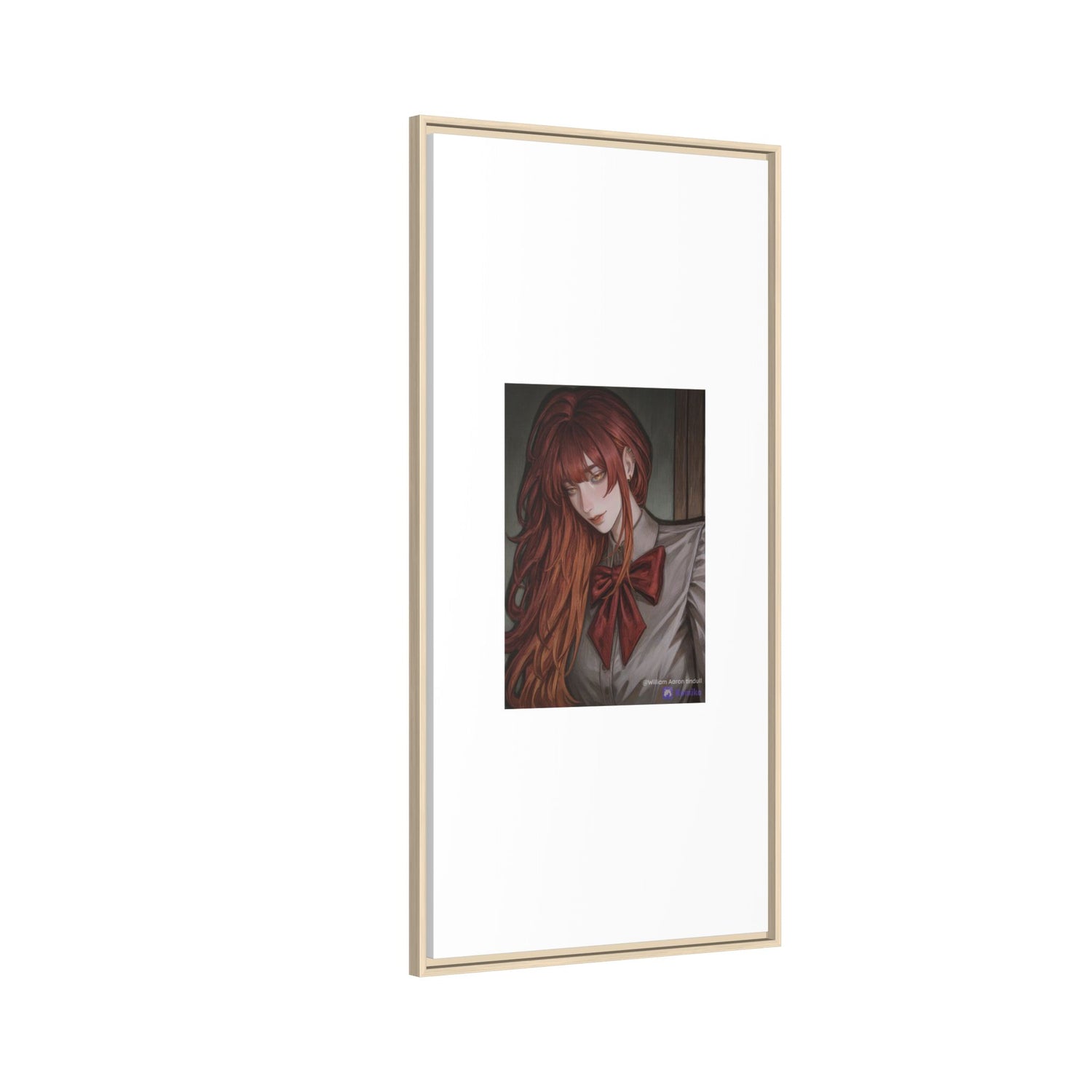 Framed Matte Canvas Print — Gothic Redhead Portrait