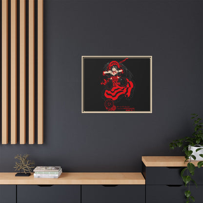 Anime Warrior Red Black Matte Canvas Print — Framed Wall Art