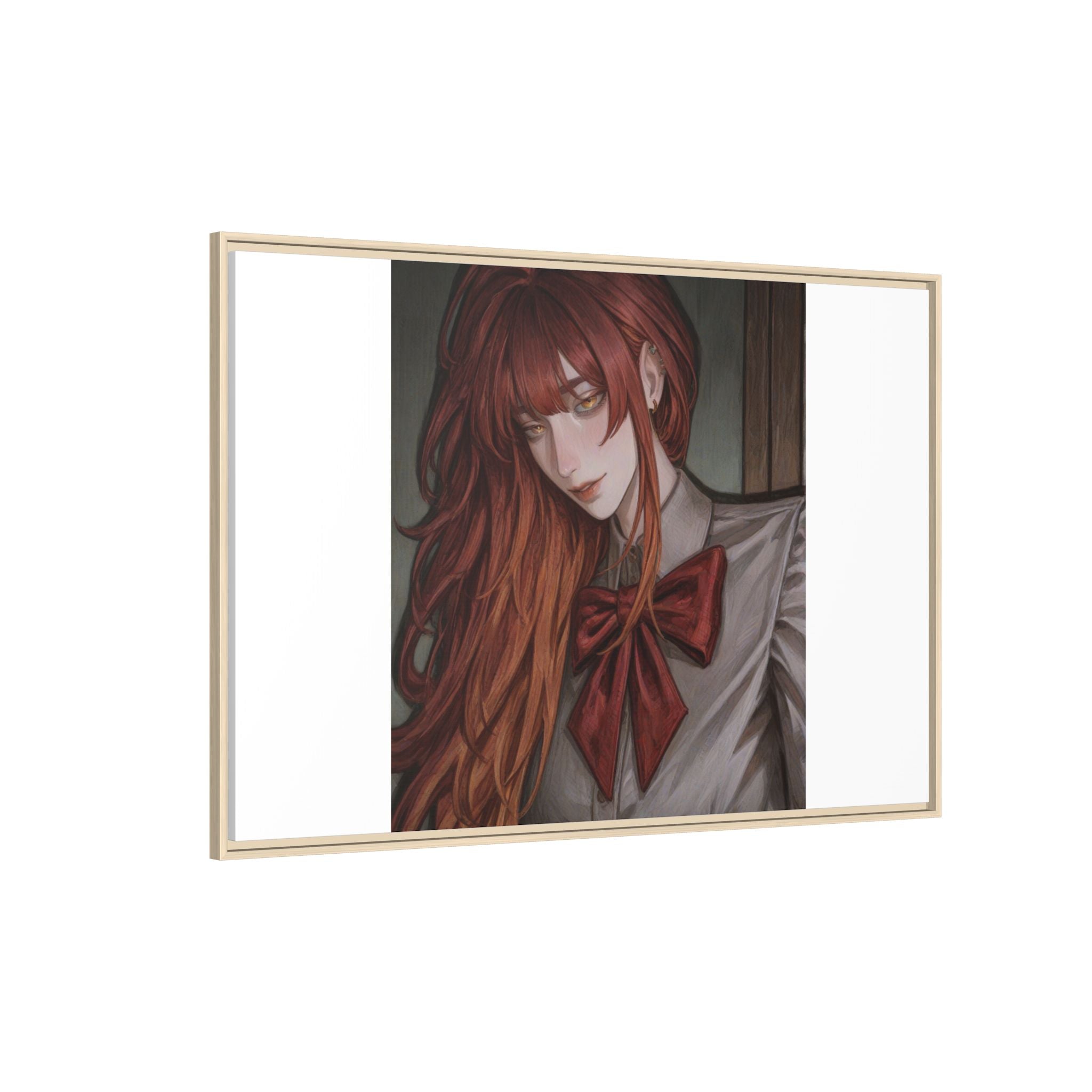 Framed Matte Canvas Print — Gothic Redhead Portrait