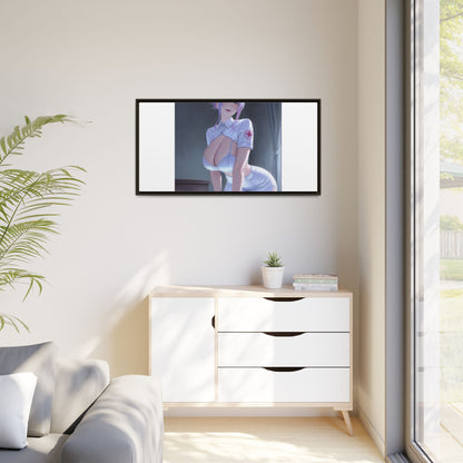 Sexy Anime Nurse Matte Canvas Print (Framed)