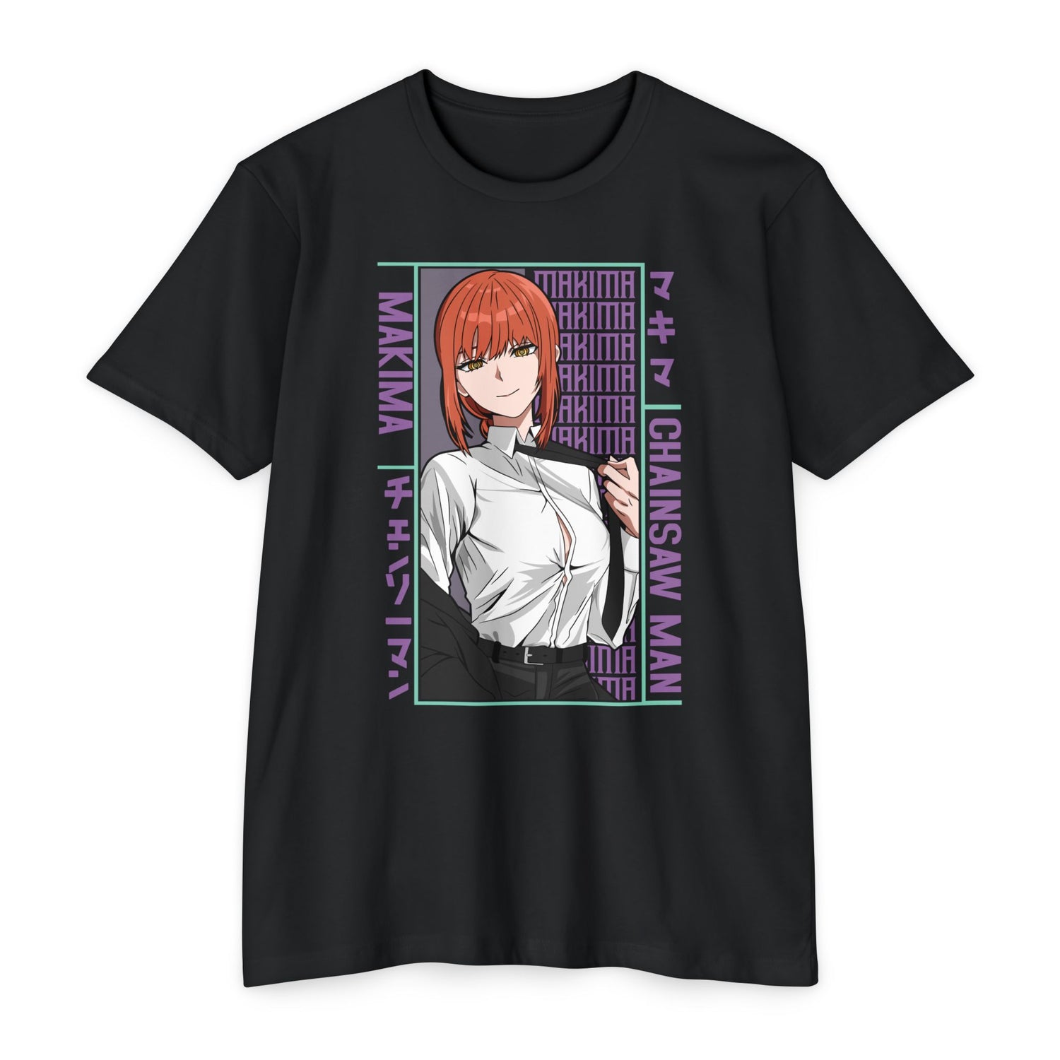 Makima Chainsaw Man Anime Graphic T-Shirt — Japanese Text Design