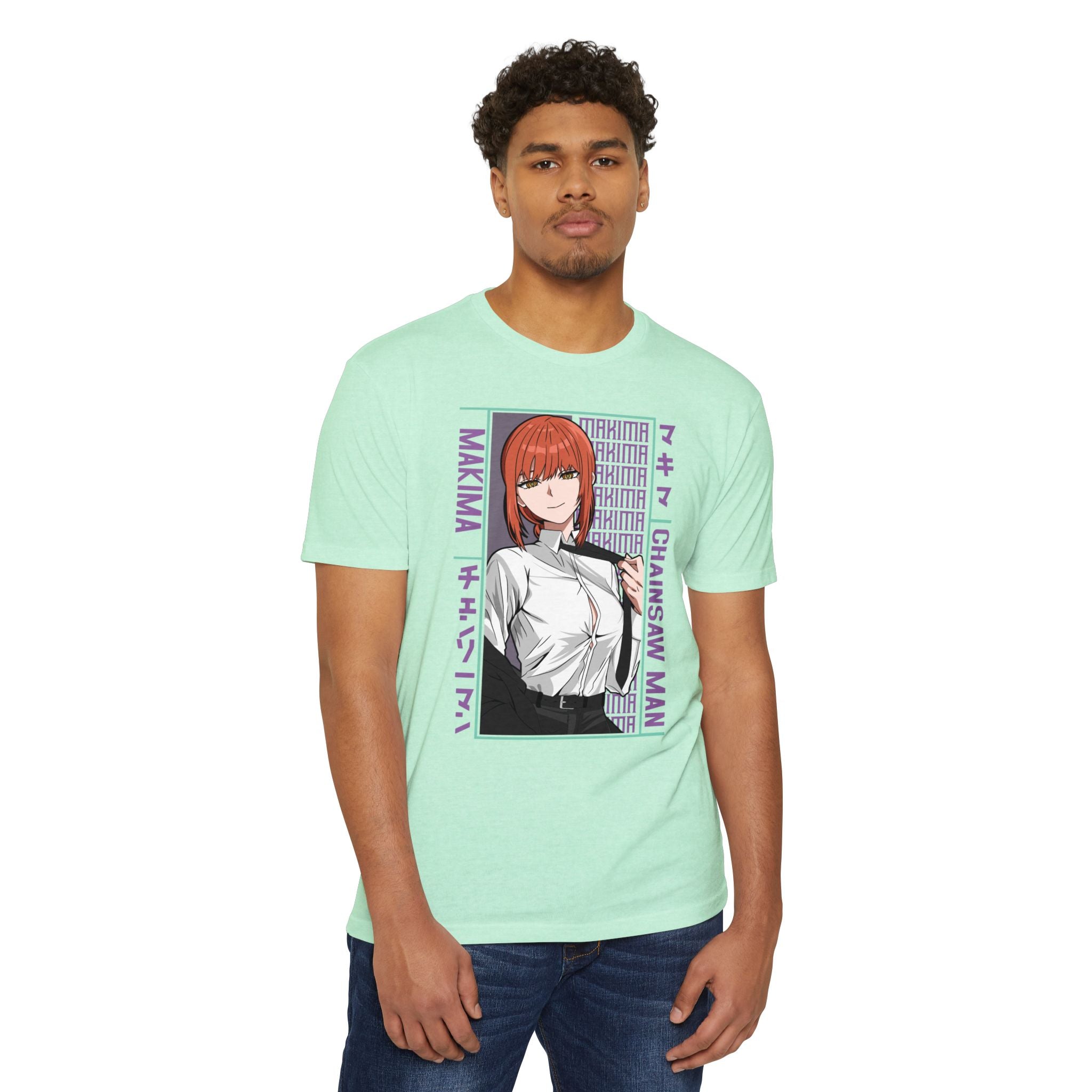 Makima Chainsaw Man Anime Graphic T-Shirt — Japanese Text Design