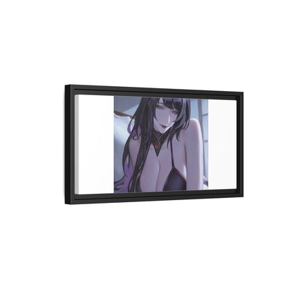 Framed Matte Canvas Print — Moody Anime Woman Portrait