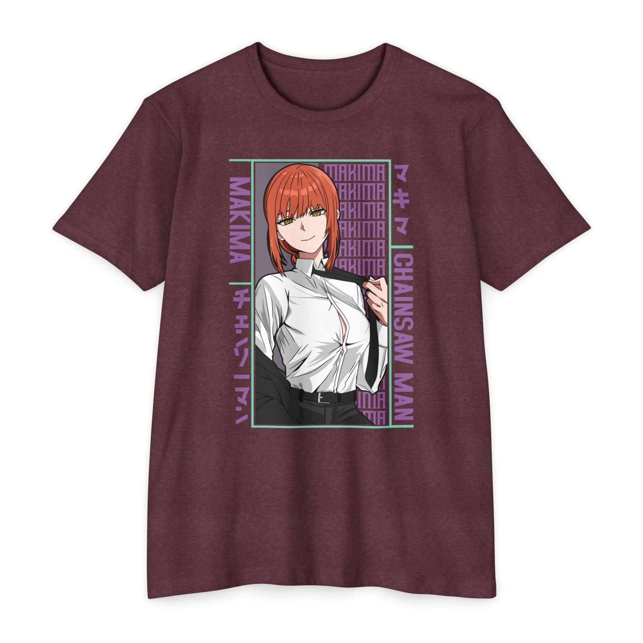 Makima Chainsaw Man Anime Graphic T-Shirt — Japanese Text Design