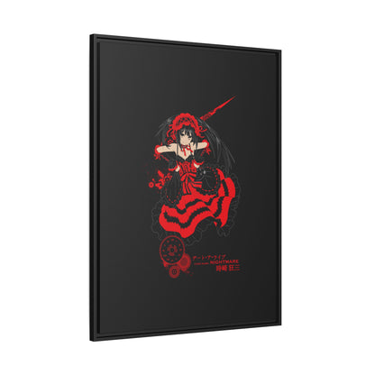 Anime Warrior Red Black Matte Canvas Print — Framed Wall Art