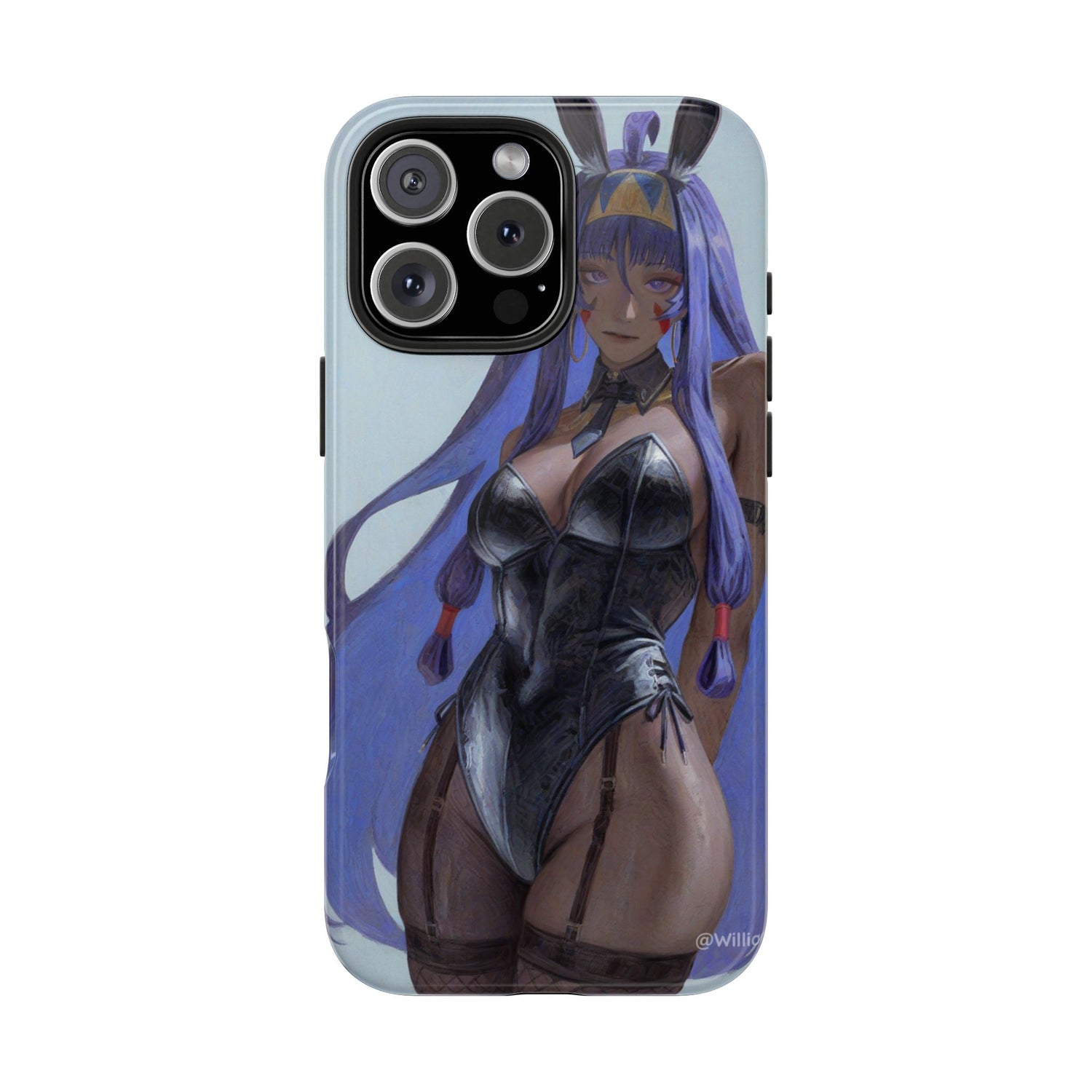 Bunny Girl Tough Phone Case — Anime Purple-Haired Character Protective Cover
