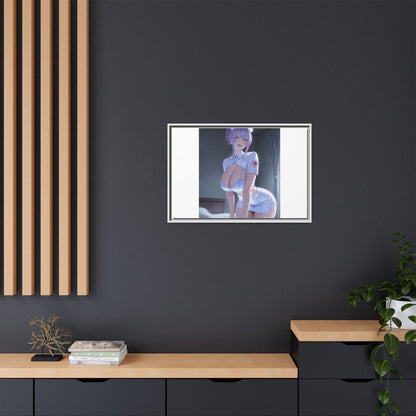 Sexy Anime Nurse Matte Canvas Print (Framed)