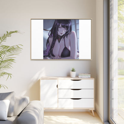 Framed Matte Canvas Print — Moody Anime Woman Portrait