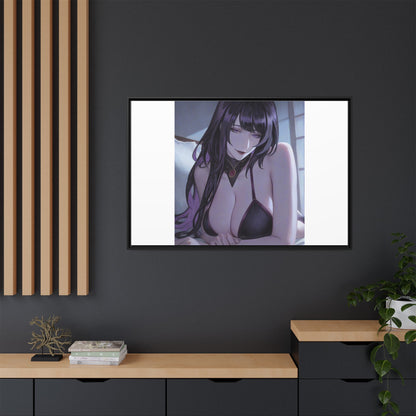 Framed Matte Canvas Print — Moody Anime Woman Portrait