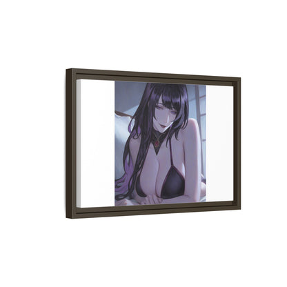 Framed Matte Canvas Print — Moody Anime Woman Portrait
