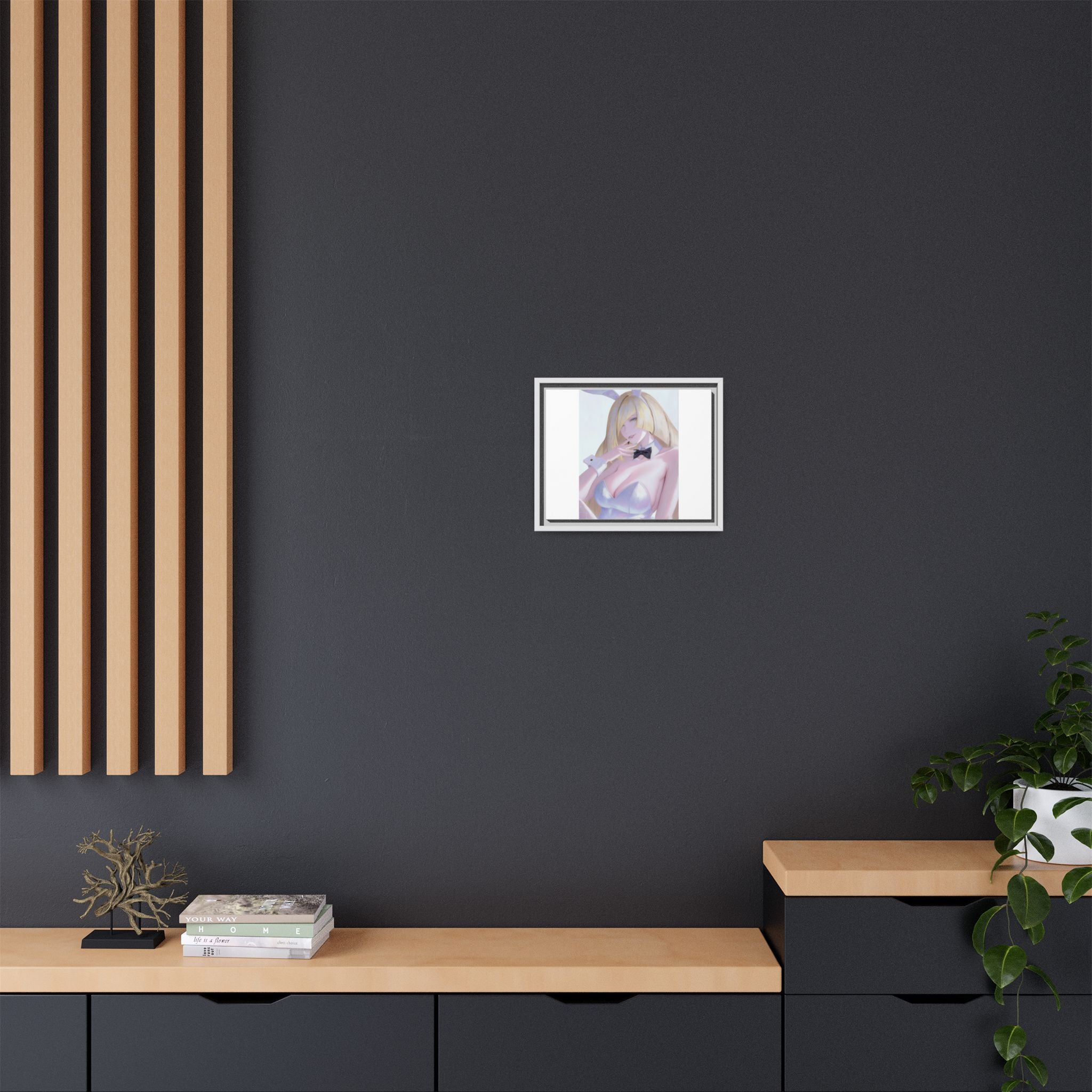 Bunny Girl Matte Canvas Print Framed — Sexy Anime Art Wall Decor