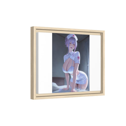 Sexy Anime Nurse Matte Canvas Print (Framed)