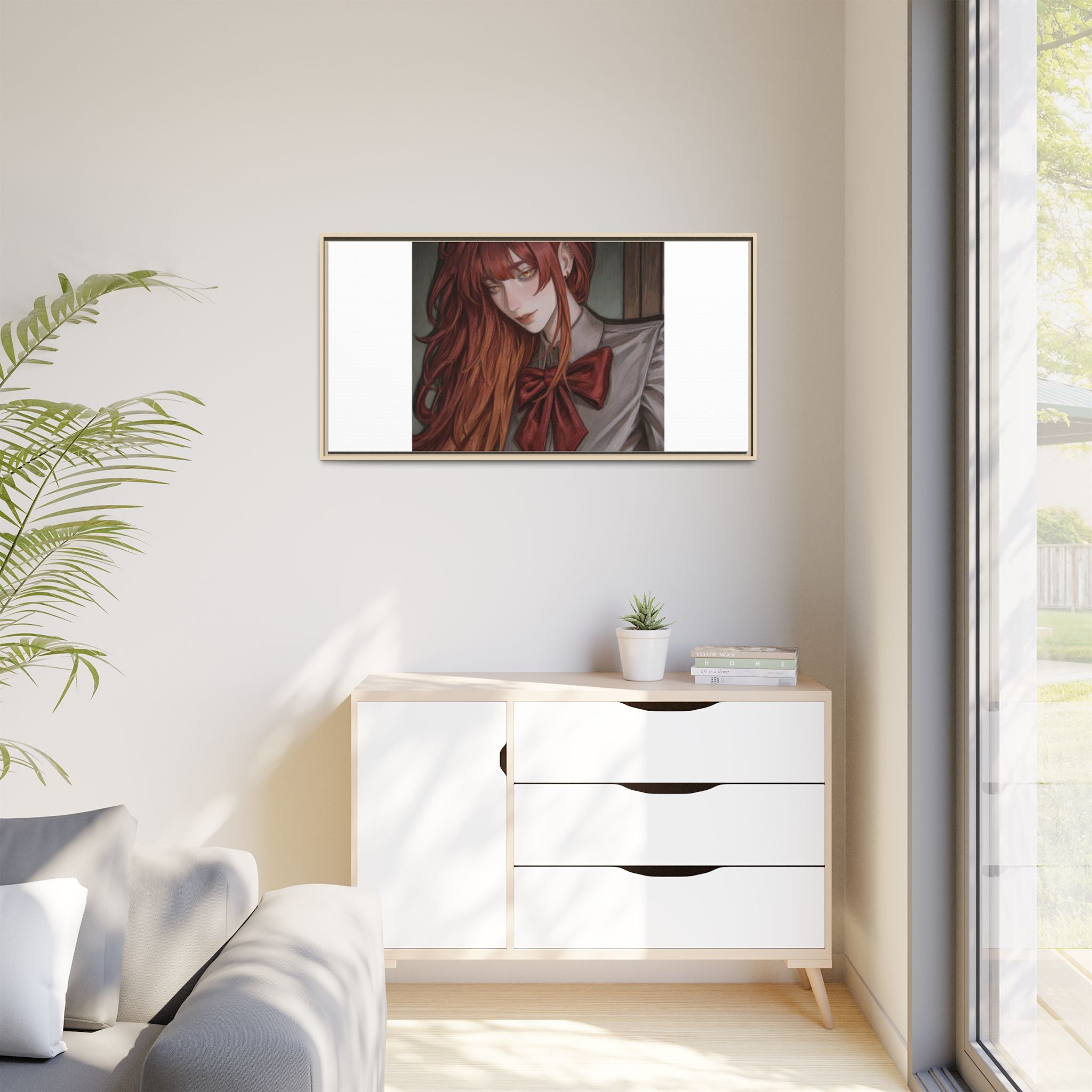 Framed Matte Canvas Print — Gothic Redhead Portrait