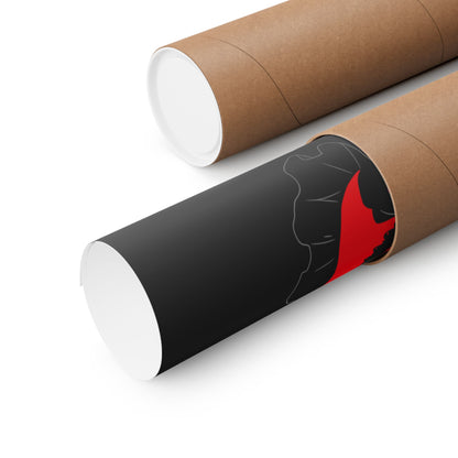 Anime Gothic Poster — Red &amp; Black Kurumi Nightcore Matte Vertical Print