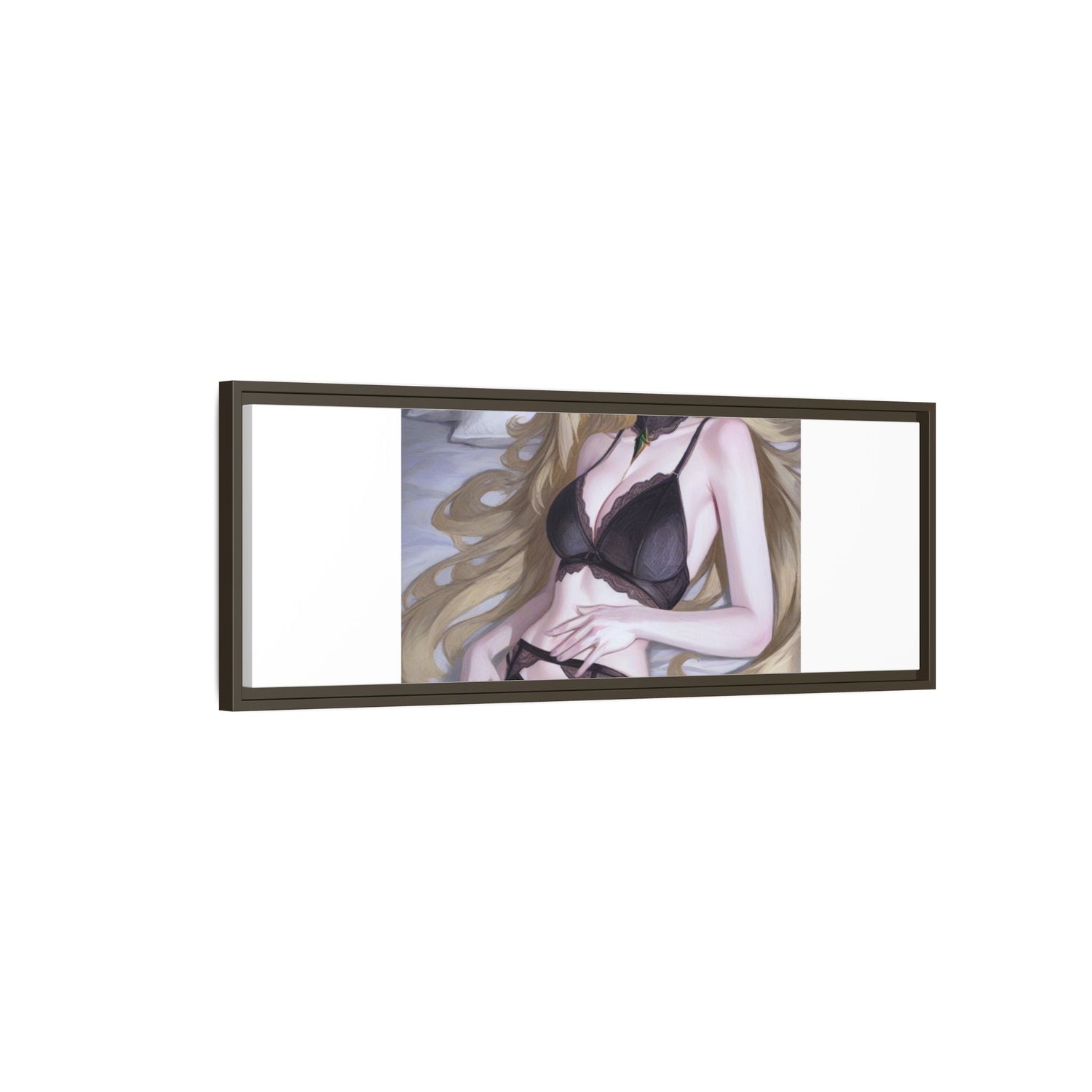 Framed Matte Canvas Print — Sleepy Blonde Anime Pinup