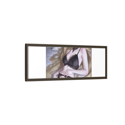 Framed Matte Canvas Print — Sleepy Blonde Anime Pinup