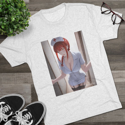 Sexy Anime Nurse T-Shirt — Cute Redhead Nurse Illustration Tee
