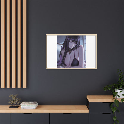 Framed Matte Canvas Print — Moody Anime Woman Portrait