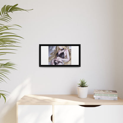 Framed Matte Canvas Print — Sleepy Blonde Anime Pinup