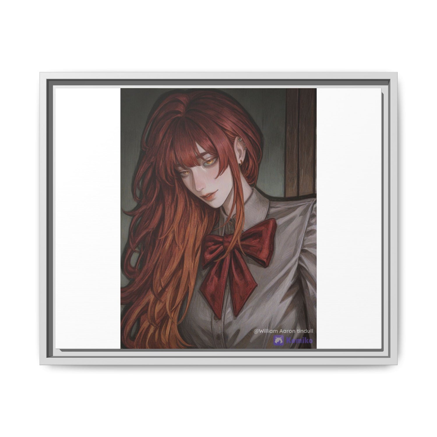 Framed Matte Canvas Print — Gothic Redhead Portrait