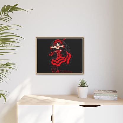 Anime Warrior Red Black Matte Canvas Print — Framed Wall Art