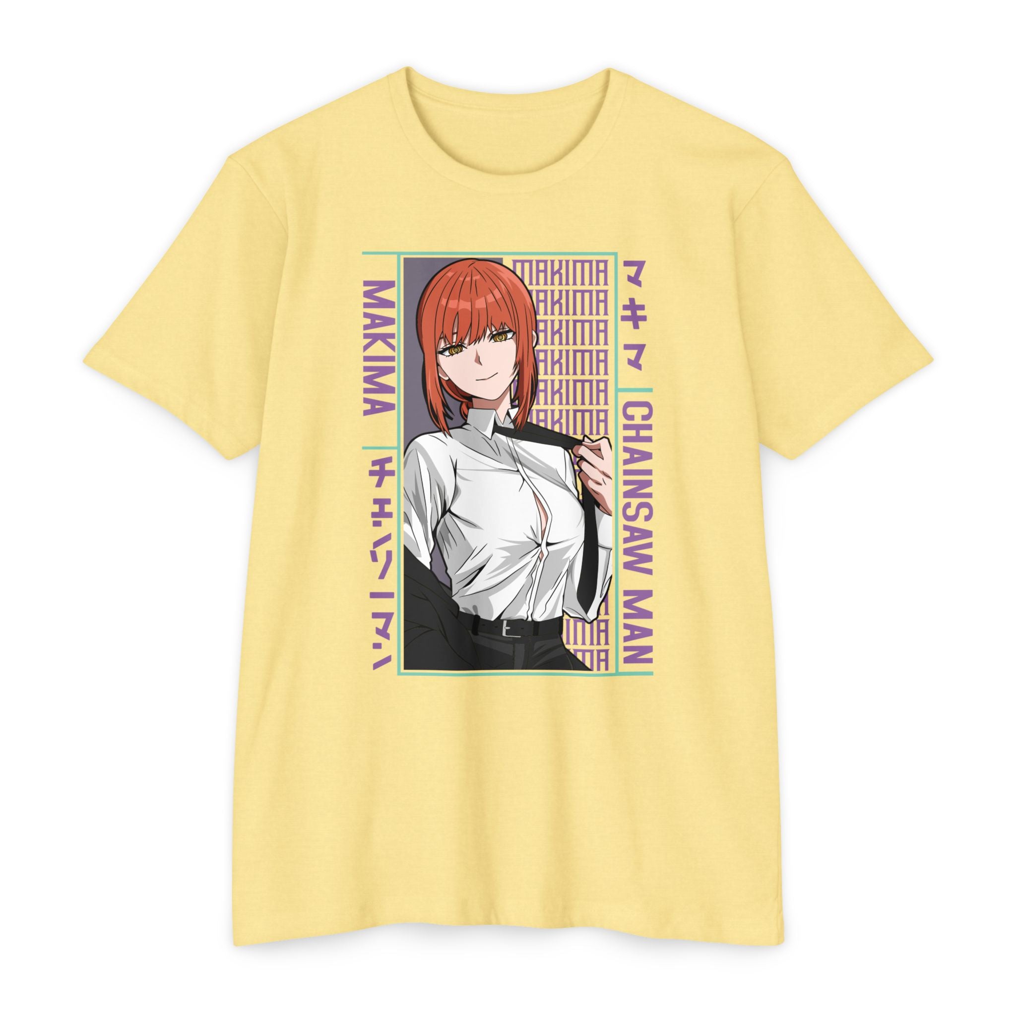 Makima Chainsaw Man Anime Graphic T-Shirt — Japanese Text Design