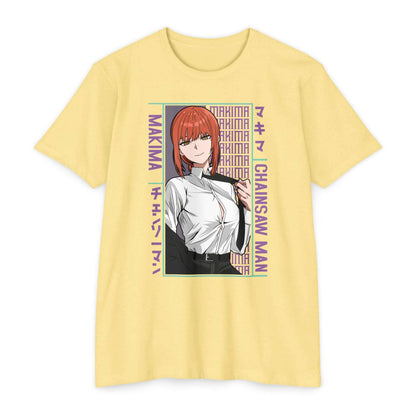 Makima Chainsaw Man Anime Graphic T-Shirt — Japanese Text Design