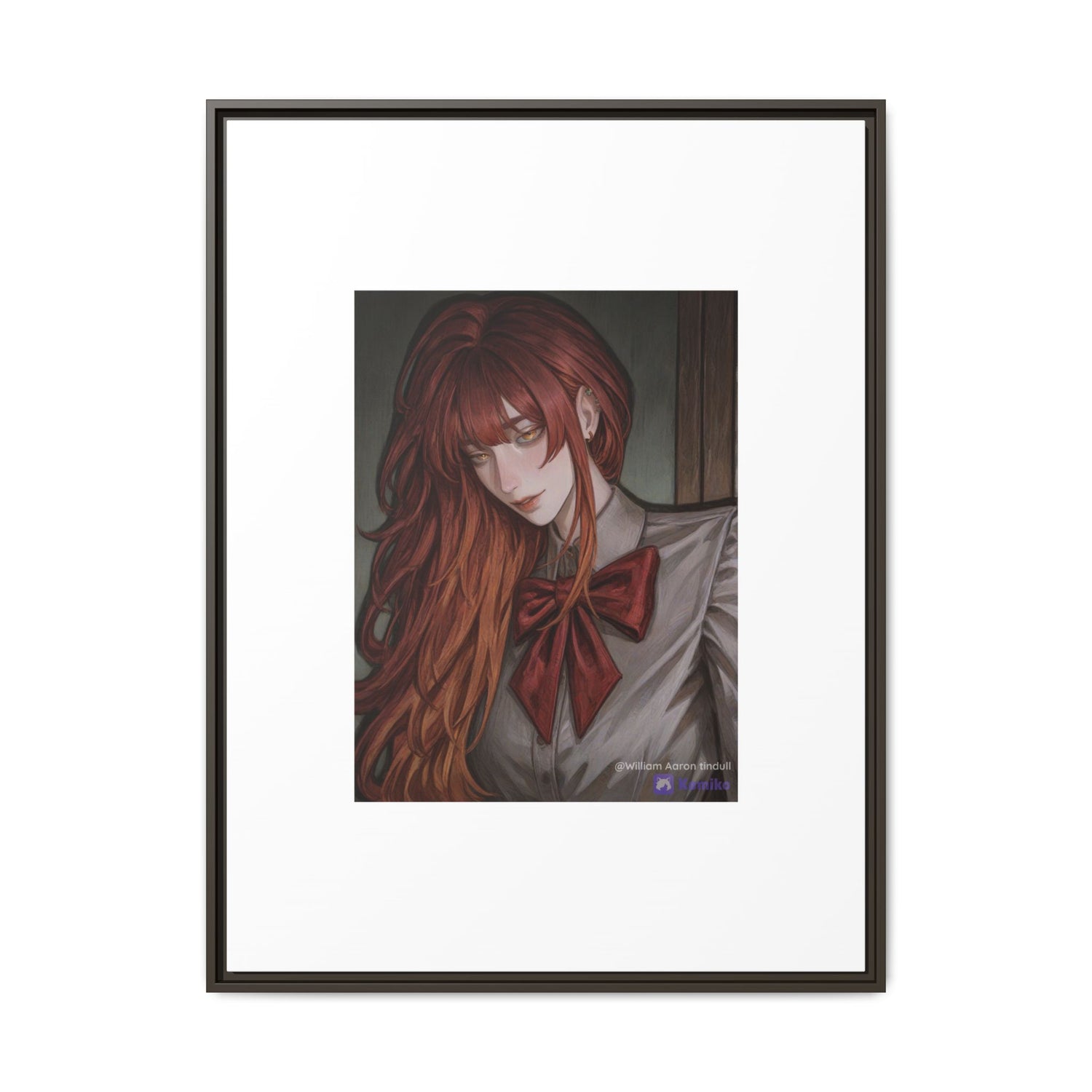 Framed Matte Canvas Print — Gothic Redhead Portrait