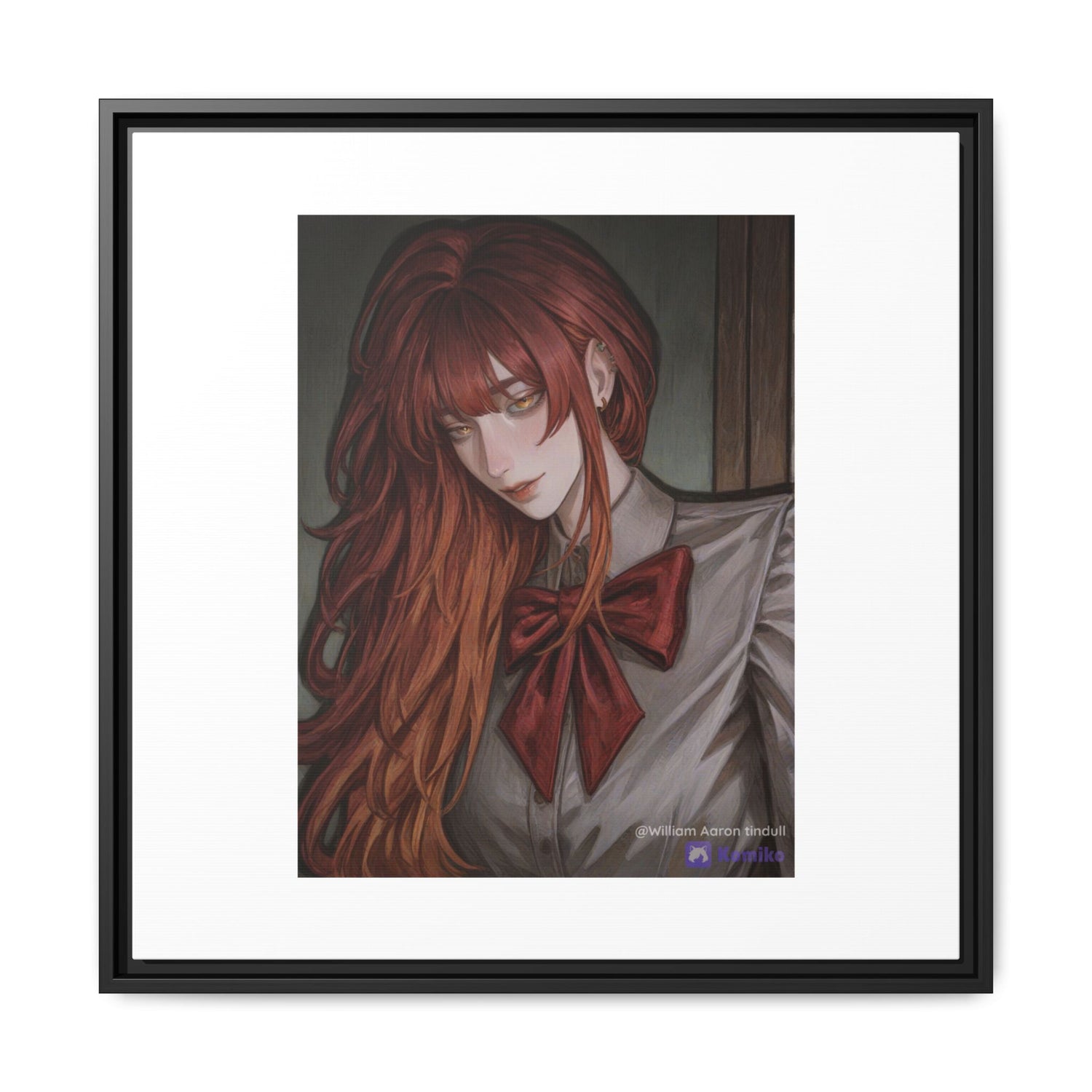 Framed Matte Canvas Print — Gothic Redhead Portrait